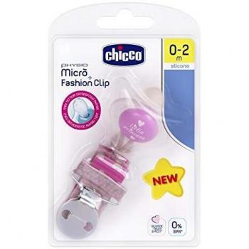 Chicco Pack Chupete Micrò 0-2M Con Clip Fashion Rosa 1 Unidad 300 g