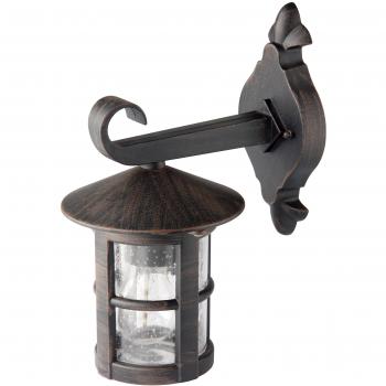 Lámpara de pared exterior colgante Jordy negra-óxido, E27, 60W, IP44