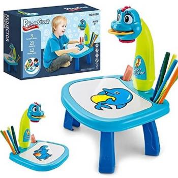 Mesa de Dibujo Infantil con Proyector LED y Pizarra Educativa
