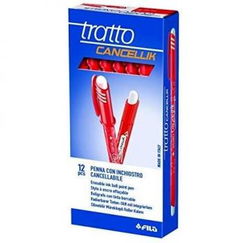 Tratto Cancellik - Rotulador rojo, paquete de 12 unidades
