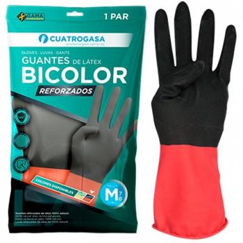 Guante de Goma Bicolor Talla Mediana