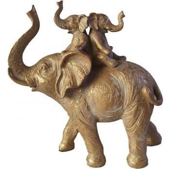 Figura Decorativa Elefante Dorado Colonial DKD Home Decor 24 x 10 x 25,5 cm
