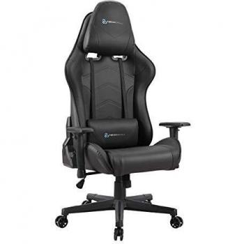 Newskill Kitsune Silla Gaming Profesional, Inclinación y Altura Regulable, Reposabrazos 2D Ajustables, Base en Nylon, Reclinable 180º, Ergonómica, Piston Gas Clase 4, Polipiel, Color Negra