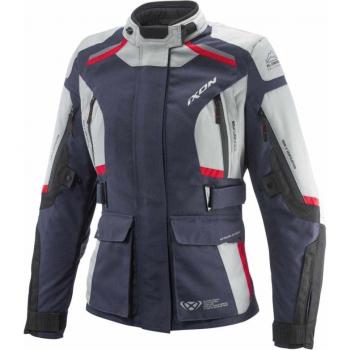 Ixon Chaqueta textil impermeable para mujer Midgard Gris-Azul Marino-Negro