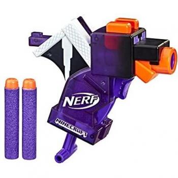Nerf MicroShots Minecraft Ender Dragon Mini Blaster, diseño de Minecraft Dragon Mob, Incluye 2 Dardos Oficiales Nerf Elite, Mango de cebado, Multicolor