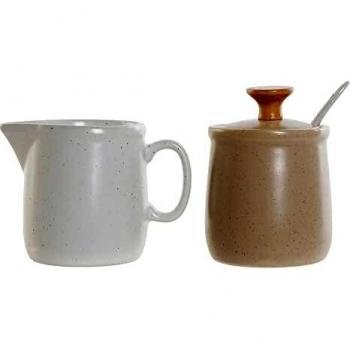 Lechera y azucarero DKD Home Decor Gres