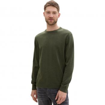 Jersey de hombre Tom Tailor 1039810 36230 Green Melange con cuello redondo