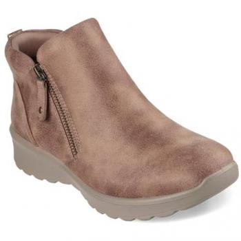 Botines para Mujer Skechers Modelo Lovely Vibe - Color Gris, Plano, con Cremallera, Casual