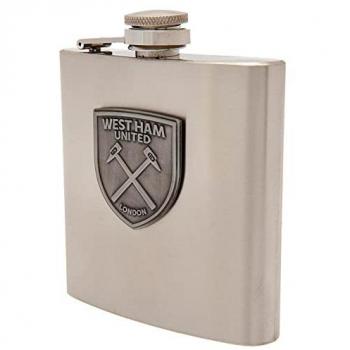 West Ham United Stainless Steel 6oz Travel Hip Flask