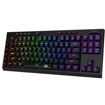 Teclado Mecánico para Juegos Redragon K588RGB-PRO con Retroiluminación RGB, 87 Teclas TKL Compacto y Reposamuñecas, Interruptores Rojos