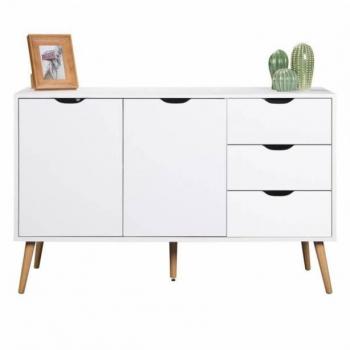 Aparador Salón Fiano estilo Nórdico en color blanco 105 CM, MOBELCENTER- Aparador Fiano