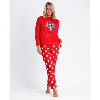 Pijama Santoro Finding My Way en color rojo para mujer con dibujo frontal