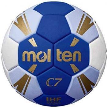 Bola de Balonmano Molten HC3500, Tamaño 2, Entrenamiento en Interior, Azul/Blanco/Dorado
