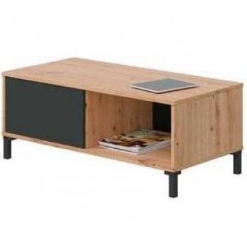 Mesa de Centro Auxiliar Brooklyn Roble Nodi Urban Plus con 2 Huecos, Color Antracita, Dimensiones 40x100x50 cm