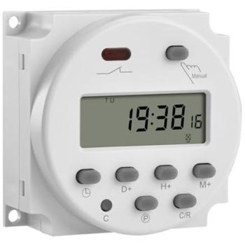 Heschen Digital LCD Power Weekly Programable Temporizador Relé Interruptor CN101A DC 12V 16 Amperios SPST