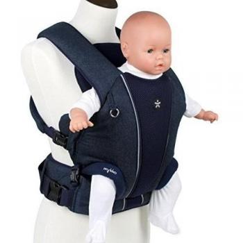 Portador de Bebé de Premium - Transporter - Bolsa para Niños - Bolsa infantil de montarse votre niño en seguridad - puerta bebés con protección mayor azul Denim Bleu