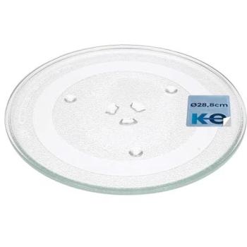 Plato de Microondas Giratorio Universal Ø28,8cm con 3 Pestañas y Sistema Antideslizante en Vidrio Reforzado