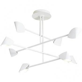 Lámpara de Techo LED Capuccina 8 Luces 61.5W 3000K Aluminio Blanco, 4000 lm, Garantía de 3 Años