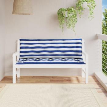 Cojines de banco para jardín vidaXL, 2 unidades, tela, dimensiones 150x50x7 cm, colores disponibles: Antracita, Crema, Negro y Multicolor (rayas azul y blanco)