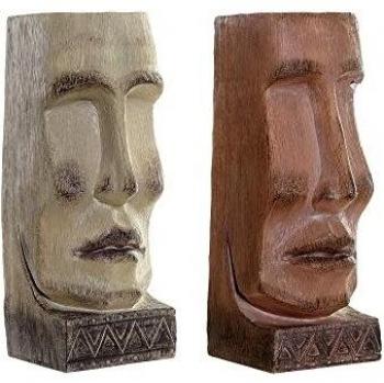 Pack de 4 Maceteros de Resina Beige con Cara Terracota (14,5 x 15,5 x 39 cm)