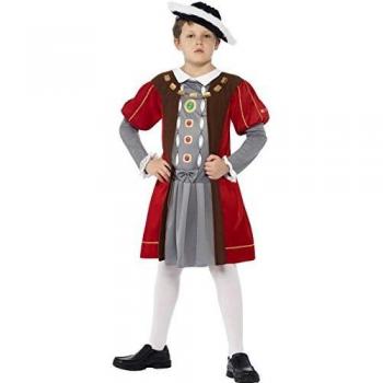 Smiffy'S 27129L Disfraz De Enrique Viii De Horrible Histories Con Túnica Adornada Y Gor, Rojo, L - Edad 10-12 Años