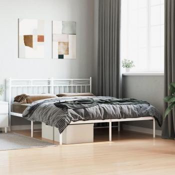 Cama Wander redonda con cabecera de metal blanco 160x200 cm