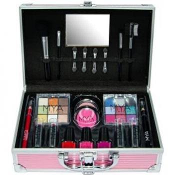 Mya Estuche de Maquillaje Metálico Viaje en Rosa