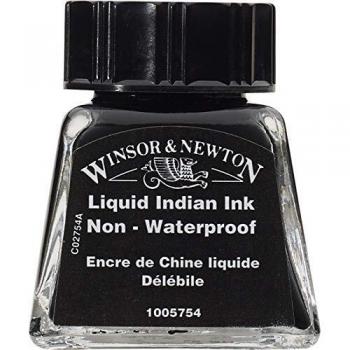 Winsor & Newton Tinta para Dibujo Drawing Ink - Frasco de 14ml, Tinta China liquida, no resistente al agua