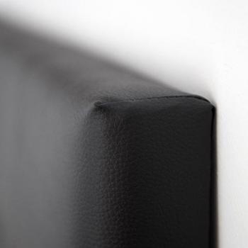 Cabecero tapizado de poliéster con pliegues en varios colores y medidas, color negro, 180 x 80 cm