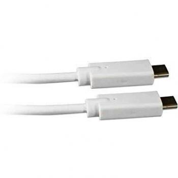 Cable USB-C a USB-C 2.0, Macho a Macho, 1 metro, Color Blanco