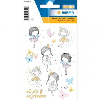 Pegatinas magic fairy princess glittery foil Herma blanco