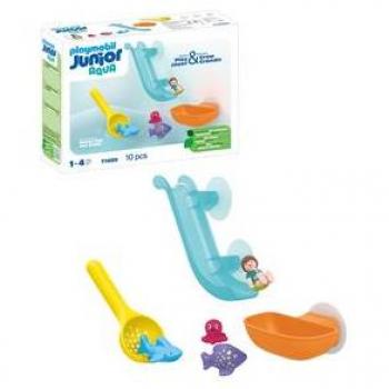Playmobil Tobogán con Animales del Mar 71689 - Tipo de producto: Juguete de construcción; Características: Incluye tobogán acuático, figuras de animales marinos, elementos para jugar en el agua, diseño color