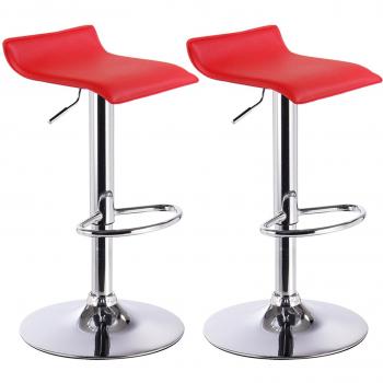 WOLTU taburete de bar de diseño silla giratoria taburete bar salón salón taburete de bar 2x blanco rojo