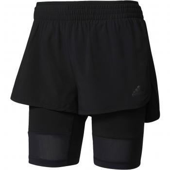 adidas 2In1 Long Pantalón Corto, Mujer, Negro