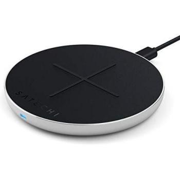 Satechi Cargador Inalámbrico de Aluminio Certificación Qi - Compatible con iPhone 12 Pro Max/12 Mini/12, 11 Pro Max/11 Pro/11, XS MAX/XS/XR/X, 8 Plus/8 Adaptador Vendido por Separado