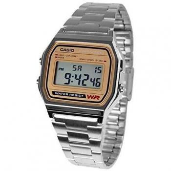 Casio correa de reloj A158WEA-9EF / A158WEA-9 Acero Palteado 18mm