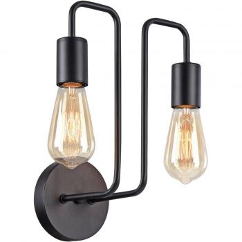 Aplique Gilbert de estilo industrial Maytoni, color negro, 2 luces, casquillo E27