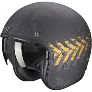 Casco Jet Scorpion Belfast Evo Nevada Matt Black-Gold (XS 54-55)
