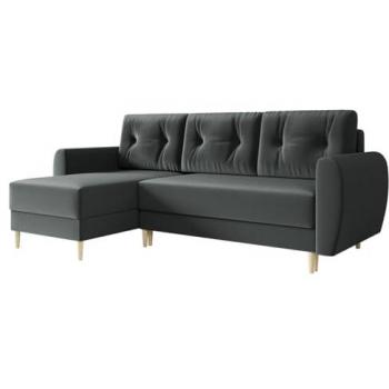 Sofá rinconero Memphis 109 con función de descanso y caja de ropa de cama, 234 x 95 x 139 cm