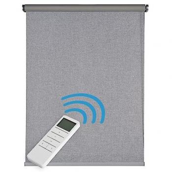Estor Enrollable Motorizado Opaco Blackout Automático con Batería y Mando Premium - Gris 100x250 cm