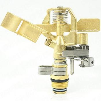 Aspersor de Riego Ajustable de Latón 1/2 con Alcance de 10-15 Mts y Caudal de 9-20 Litros/minuto