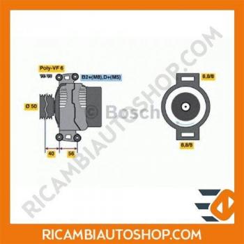 Alternador Bosch 90 A 14 V Modelo 0986043650
