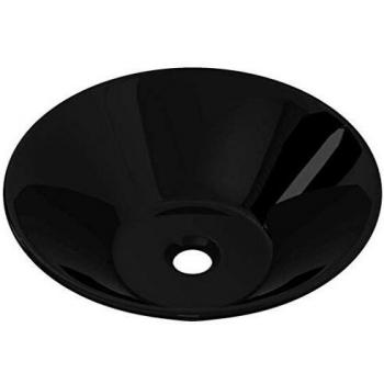 vidaXL Lavabo de Baño Redondo sobre Encimera Cerámica Negro Lavamanos de Aseo