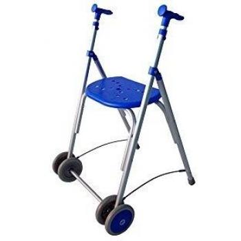 Forta fabricaciones - Andador de aluminio con asiento de FORTA Kamaleón - Azul, Sin ruedas traseras, Sin cesta