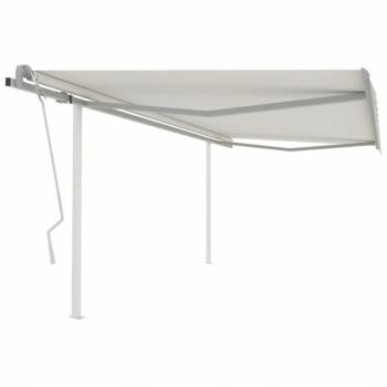 Toldo Manual Retráctil con Postes 4x3,5 m Color Crema