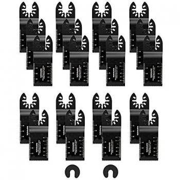 Nuovoware [20 PZS] Cuchillas para Herramientas Oscilantes, Hojas de Sierra para Lijar, Moler y Cortar, Multiherramienta de Corte Acero Sierra Adecuada para Bosch Multi - X、Fein Multimaster Tools