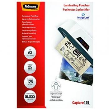 Fellowes ImageLast - Pack de 25 fundas de plastificar, formato A3, 125 micras