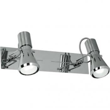 Spot Foco Twin Orientable 2 Luces Metal Cromo 32x15x10cm