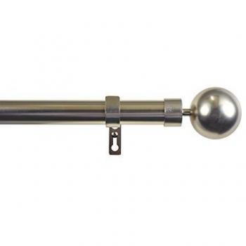 Barra de Cortina Metálica Extensible 160-300cm, Diámetro 28mm, Esfera Plata, Decorativa y Moderna para Salón y Dormitorio