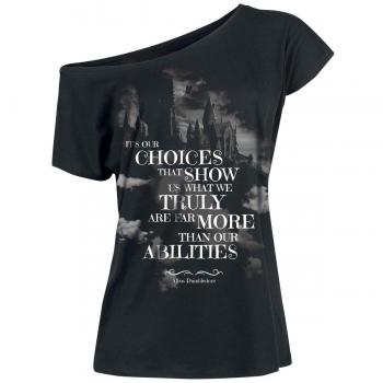 HARRY POTTER Choices Mujer Camiseta Negro S 100% algodón Ancho